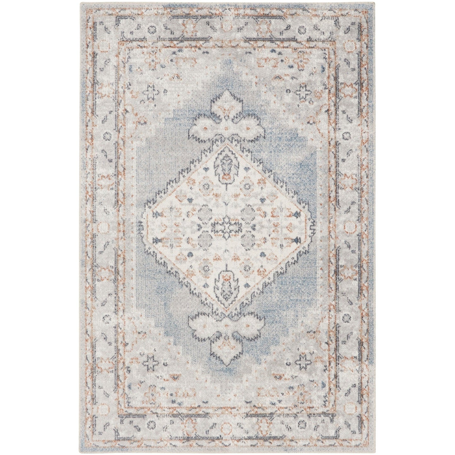 Nourison Abby Machine Washable Indoor only Persian Distressed Area Rug