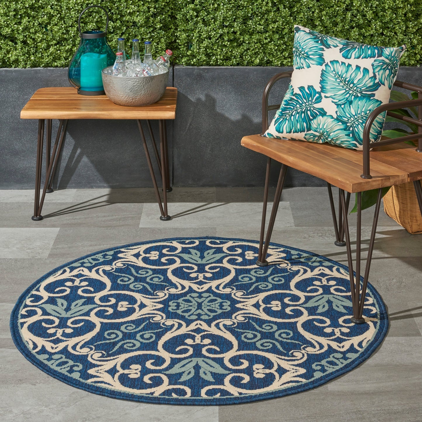 Nourison Caribbean Floral Geometric Indoor/Outdoor Area Rug