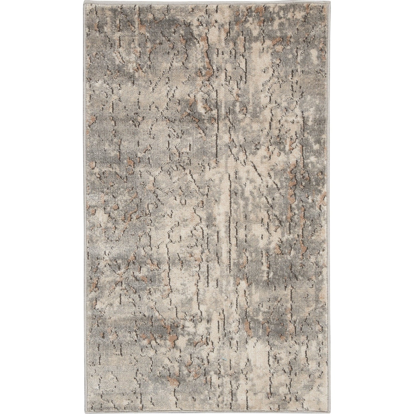 Nourison Concerto Distressed Abstract Beige Grey Area Rug