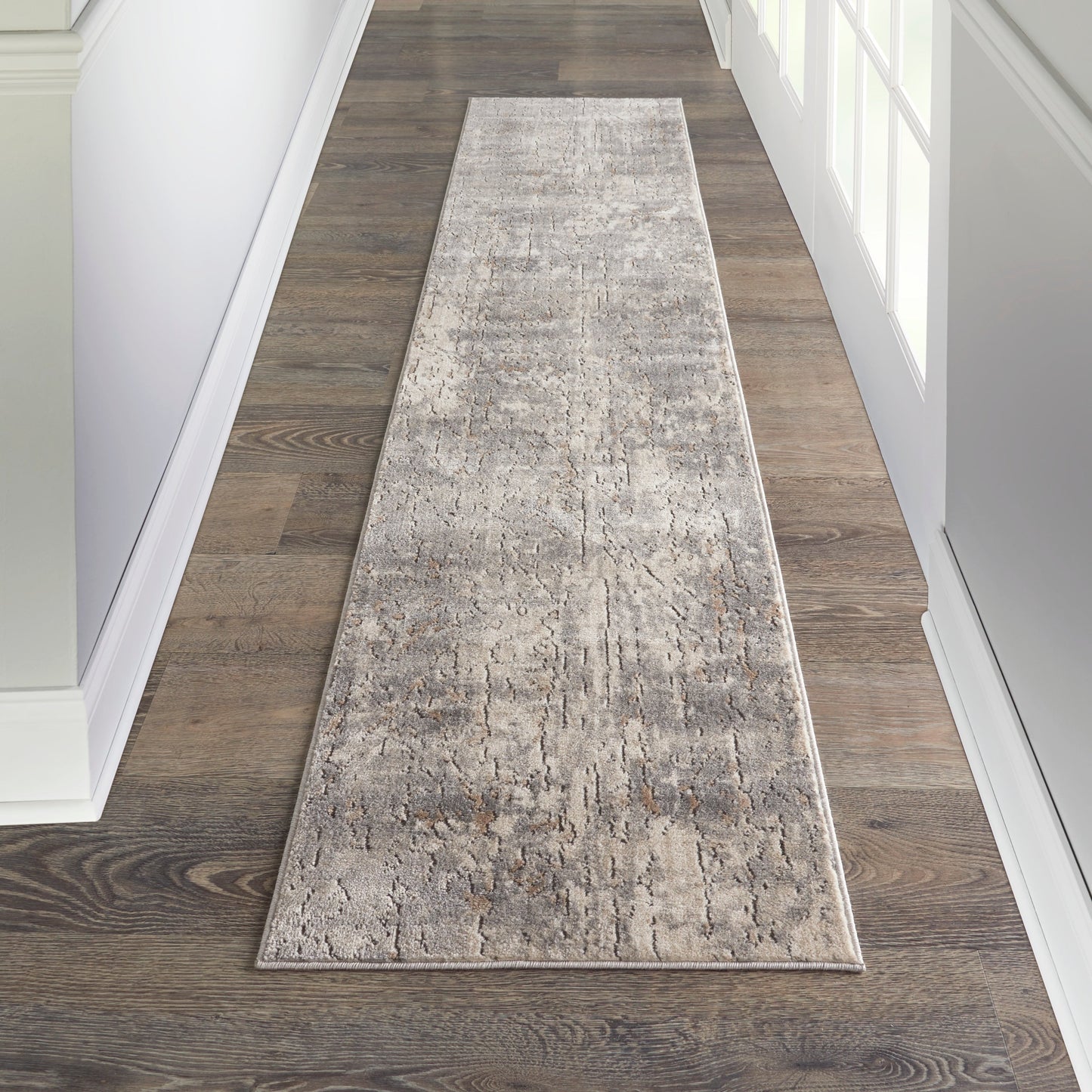 Nourison Concerto Distressed Abstract Beige Grey Area Rug