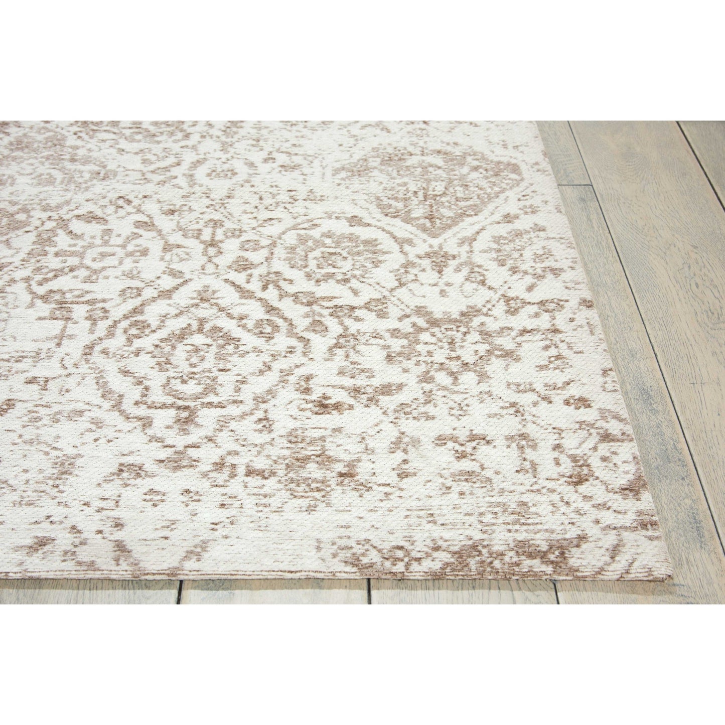 Nourison Damask Distressed Contemporary Area Rug