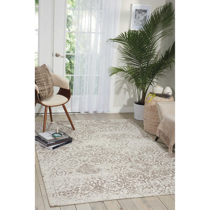 Nourison Damask Distressed Contemporary Area Rug