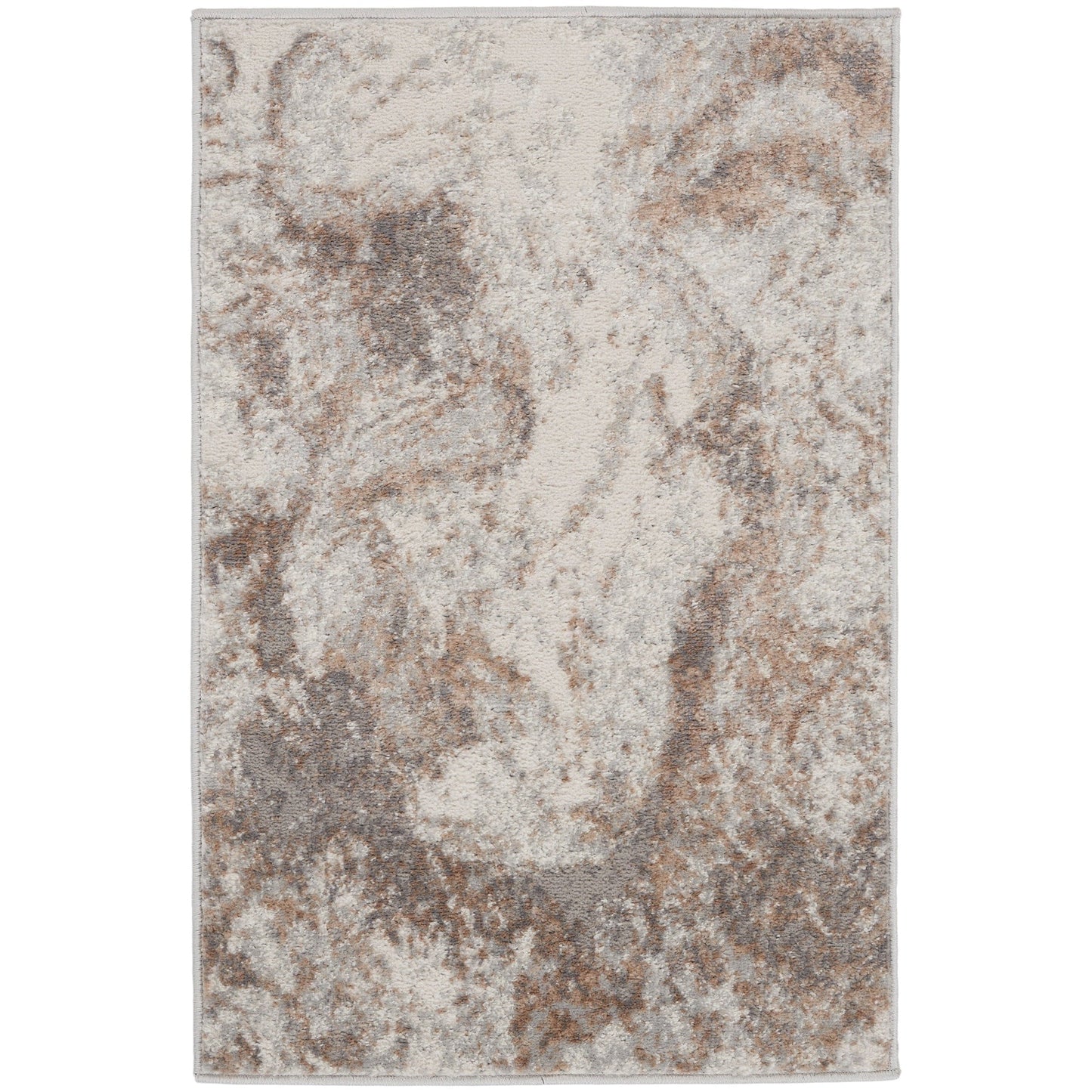 Nourison Elation Modern Abstract Ivory Grey Area Rug