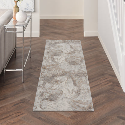 Nourison Elation Modern Abstract Ivory Grey Area Rug