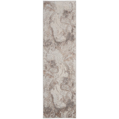 Nourison Elation Modern Abstract Ivory Grey Area Rug
