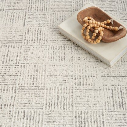 Nourison Emily Indoor only Ivory Grey Abstract Area Rug