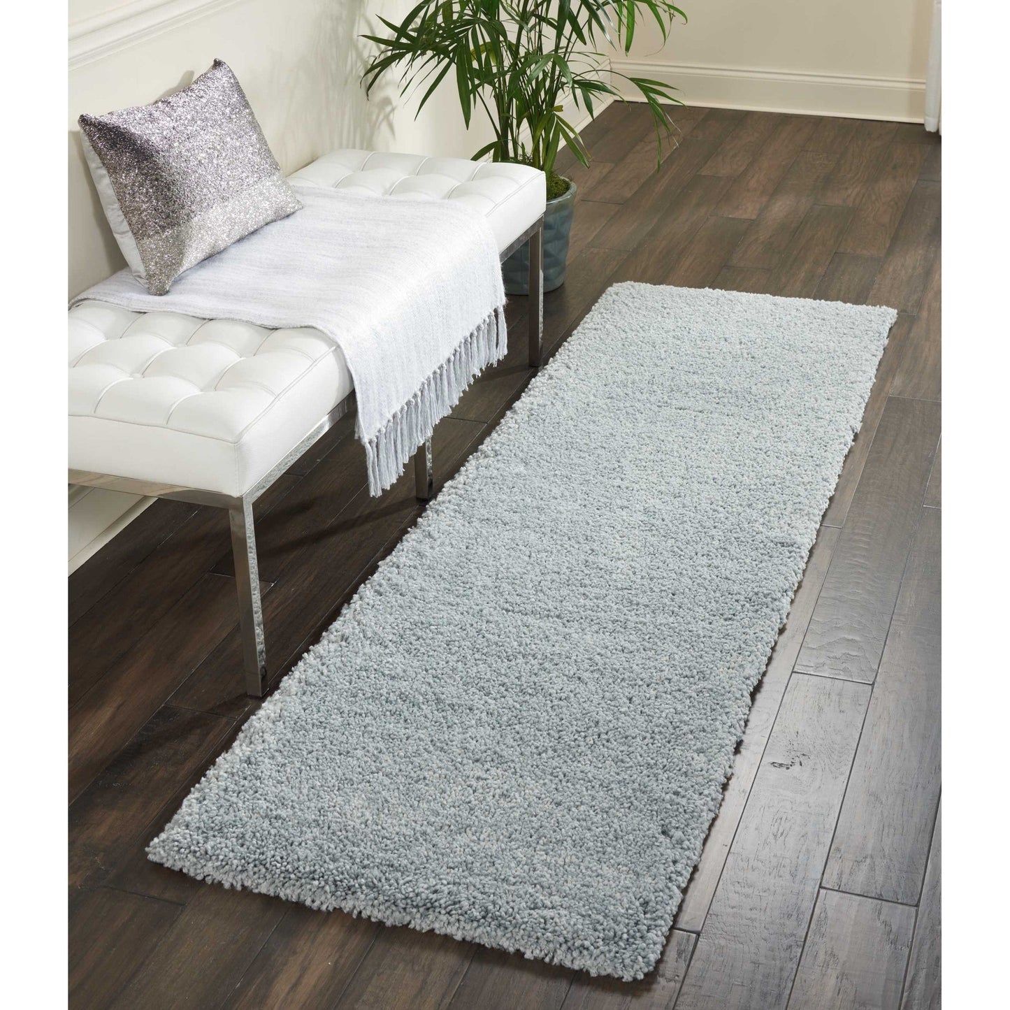 Nourison Malibu Shag Modern Plush Solid Area Rug
