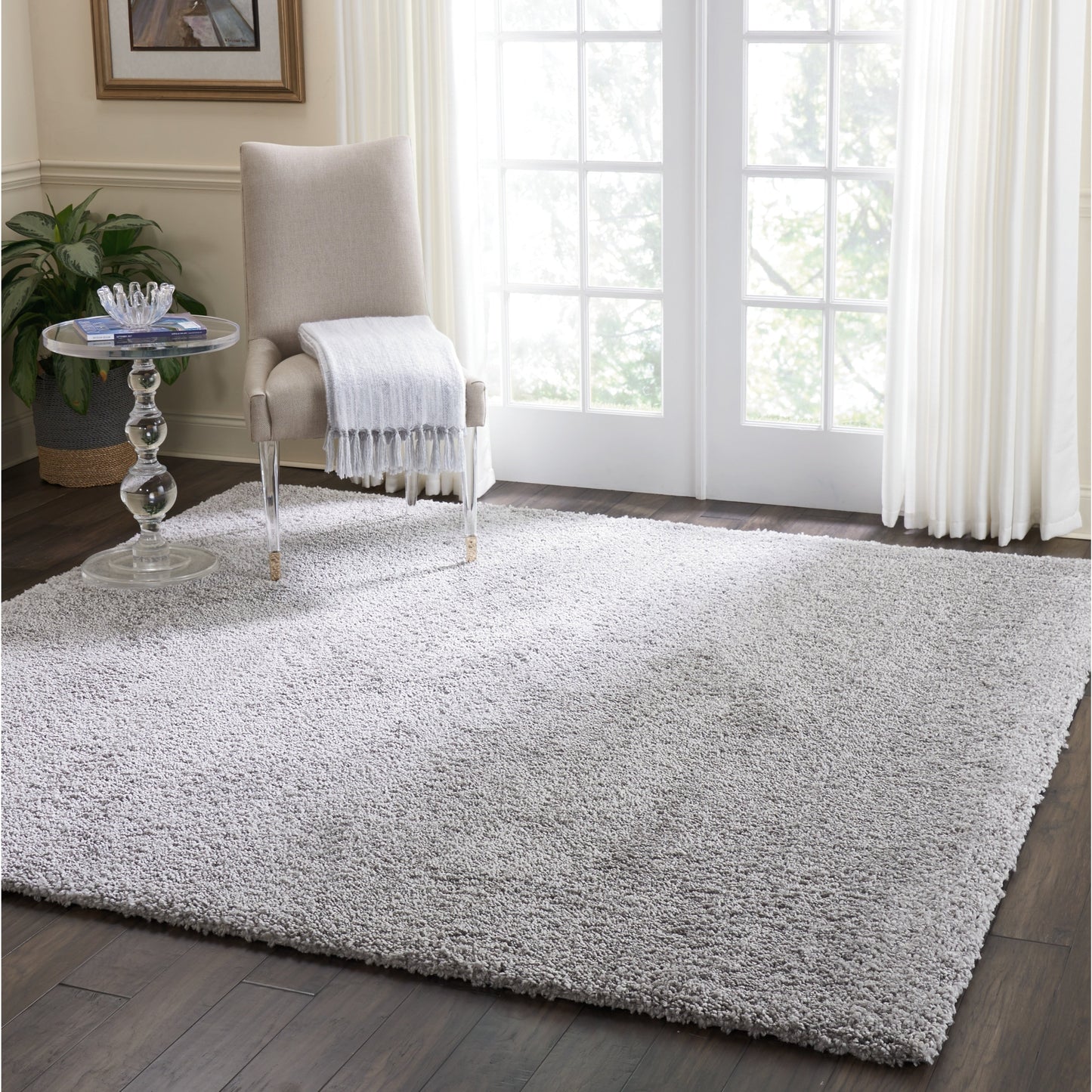 Nourison Malibu Shag Modern Plush Solid Area Rug