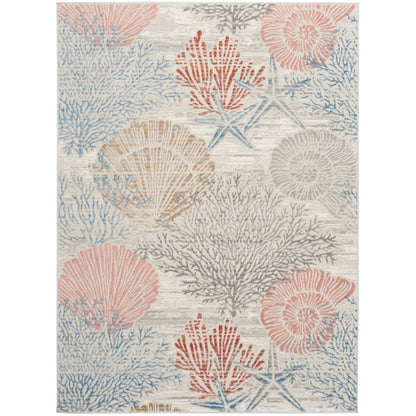Nourison Pompeii Coastal Beach Shells and Coral Area Rug