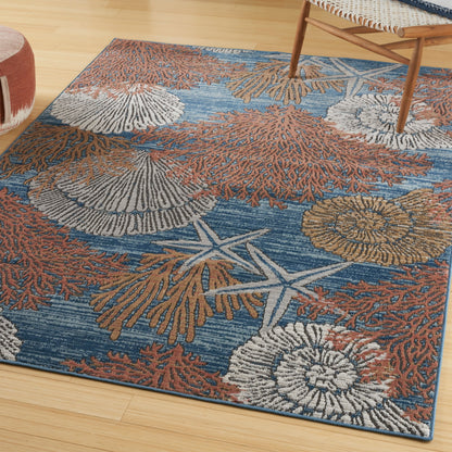 Nourison Pompeii Coastal Beach Shells and Coral Area Rug