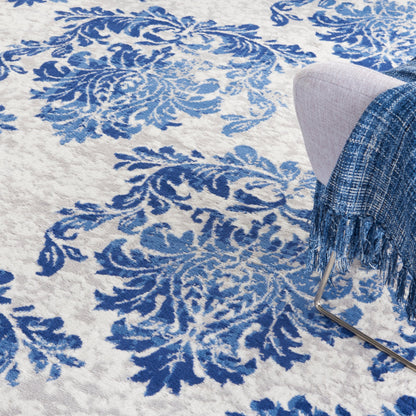 Nourison Whimsicle French Country Botanical Ivory Navy Area Rug