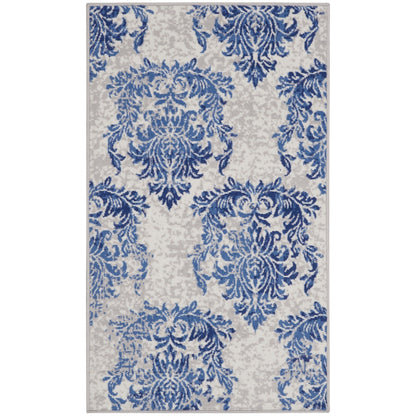 Nourison Whimsicle French Country Botanical Ivory Navy Area Rug