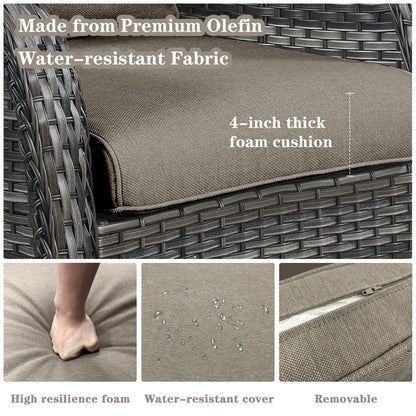 Chaises à bascule d'extérieur en osier Gymojoy avec base pivotante (lot de 2)