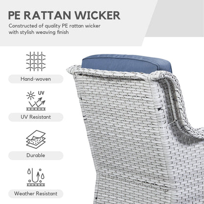 Chaises à bascule d'extérieur en osier Gymojoy avec base pivotante (lot de 2)