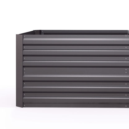 Outsunny Raised Garden Bed, 71 x 36 x 23 Galvanized Steel Planters for Outdoor Plants with Reinforced Rods