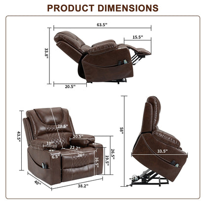 Fauteuil inclinable électrique surdimensionné pour personnes âgées, 400 lb.