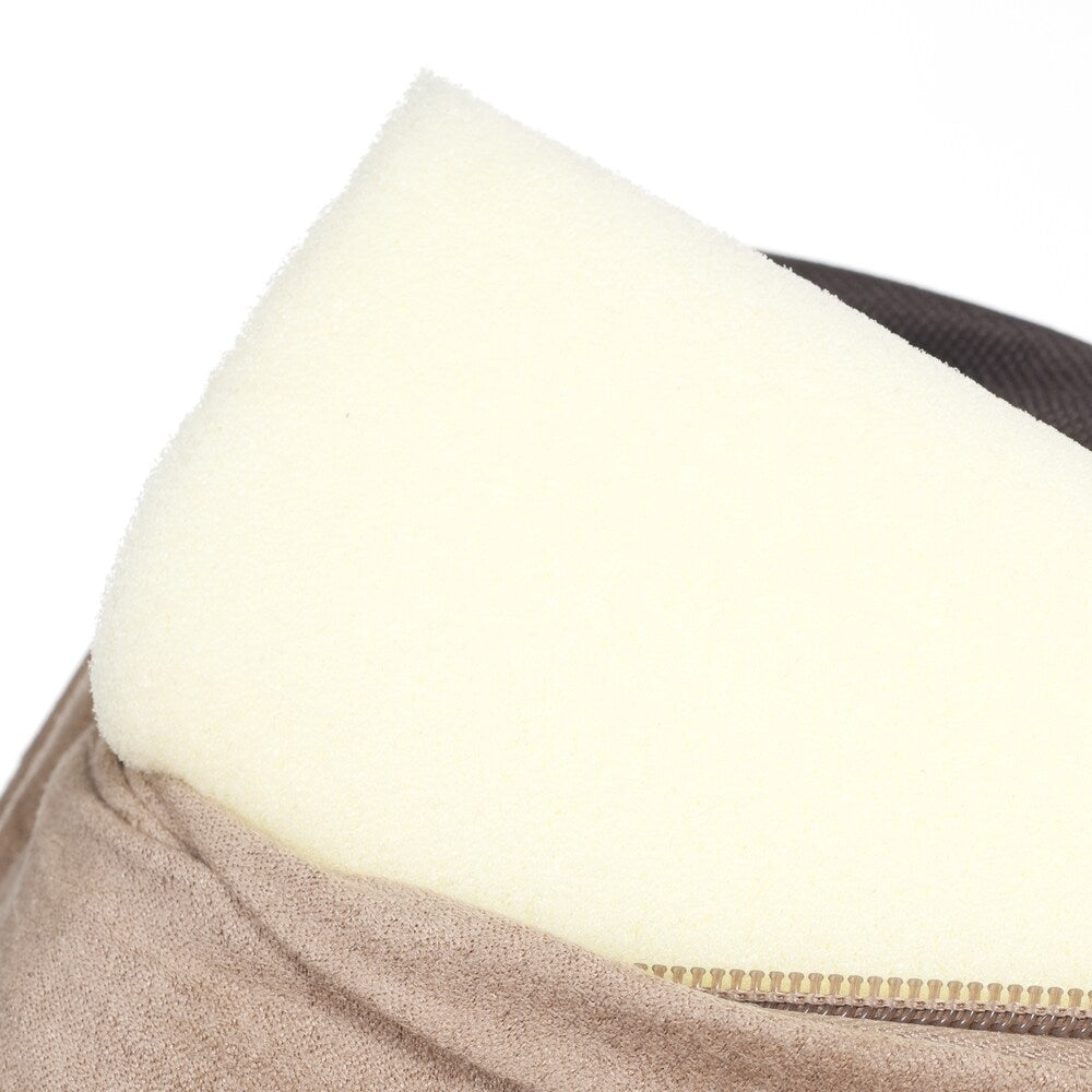 Tan/Black Pet Bed - 3-Layer Orthopedic Dog Sofa with Cooling Gel, Memory Foam and Neck Bolster