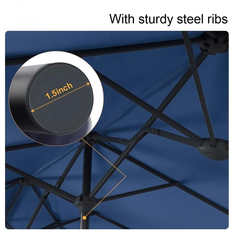 MAISON ARTS 10ft 3 Tier Auto-tilt Patio Umbrella Outdoor Double Vented Umbrella with LED Lights