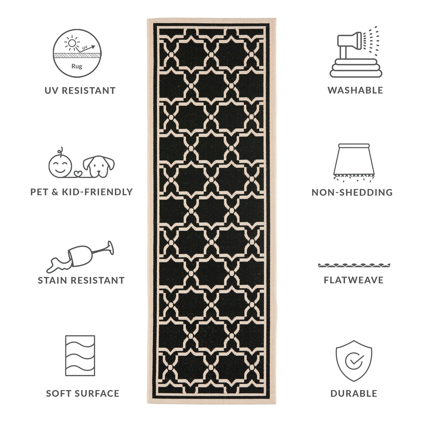 SAFAVIEH Courtyard Thomasina Indoor/ Outdoor Waterproof Patio Backyard Rug
