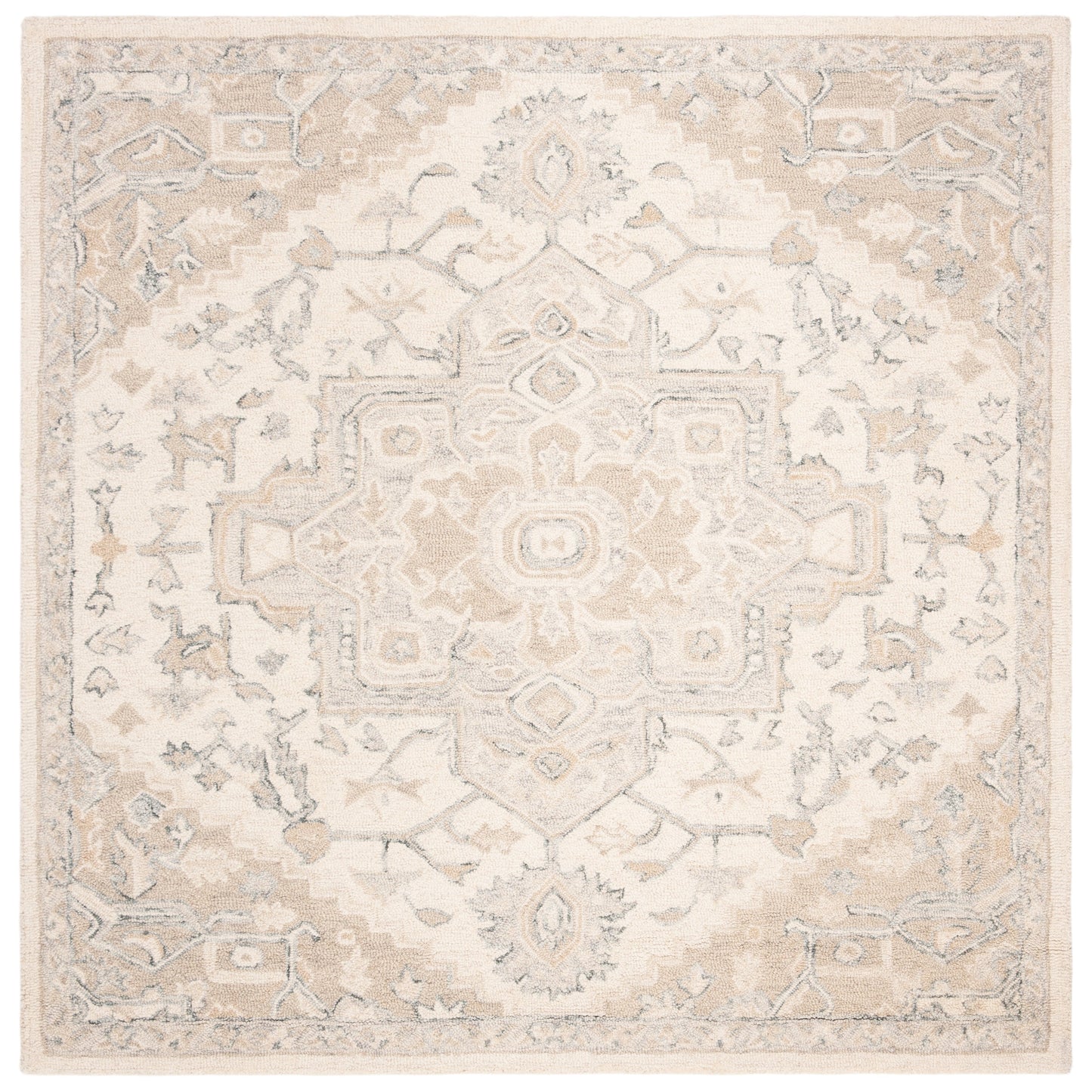 SAFAVIEH Handmade Micro-Loop Gulseven Medallion Wool Rug