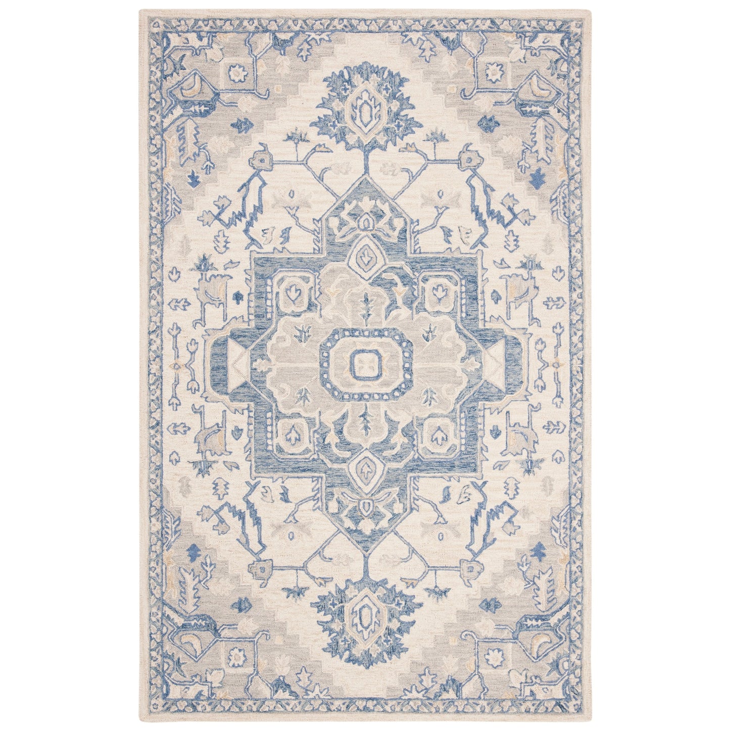 SAFAVIEH Handmade Micro-Loop Gulseven Medallion Wool Rug