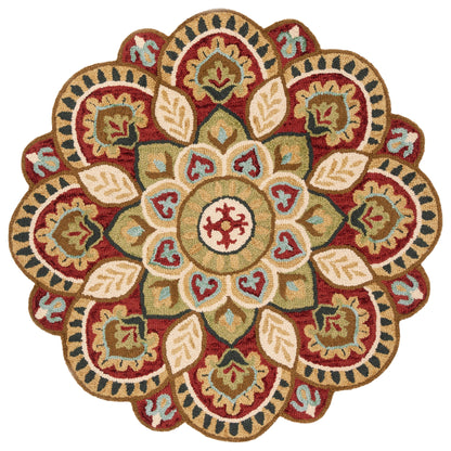 SAFAVIEH Handmade Novelty Sheyla Ornate Flower Wool Rug