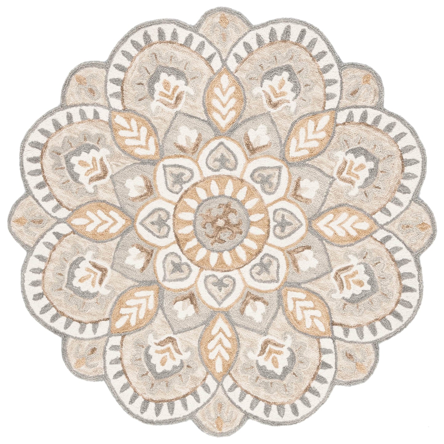 SAFAVIEH Handmade Novelty Sheyla Ornate Flower Wool Rug