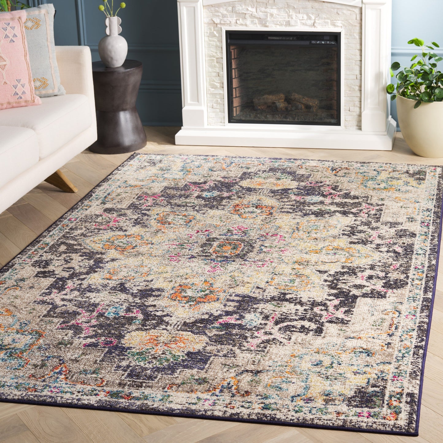 SAFAVIEH Madison Katelijne Boho Medallion Distressed Area Rug