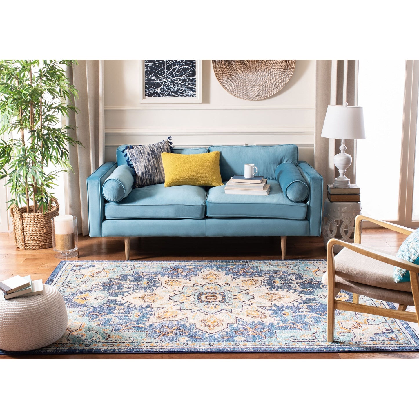 SAFAVIEH Madison Katelijne Boho Medallion Distressed Area Rug