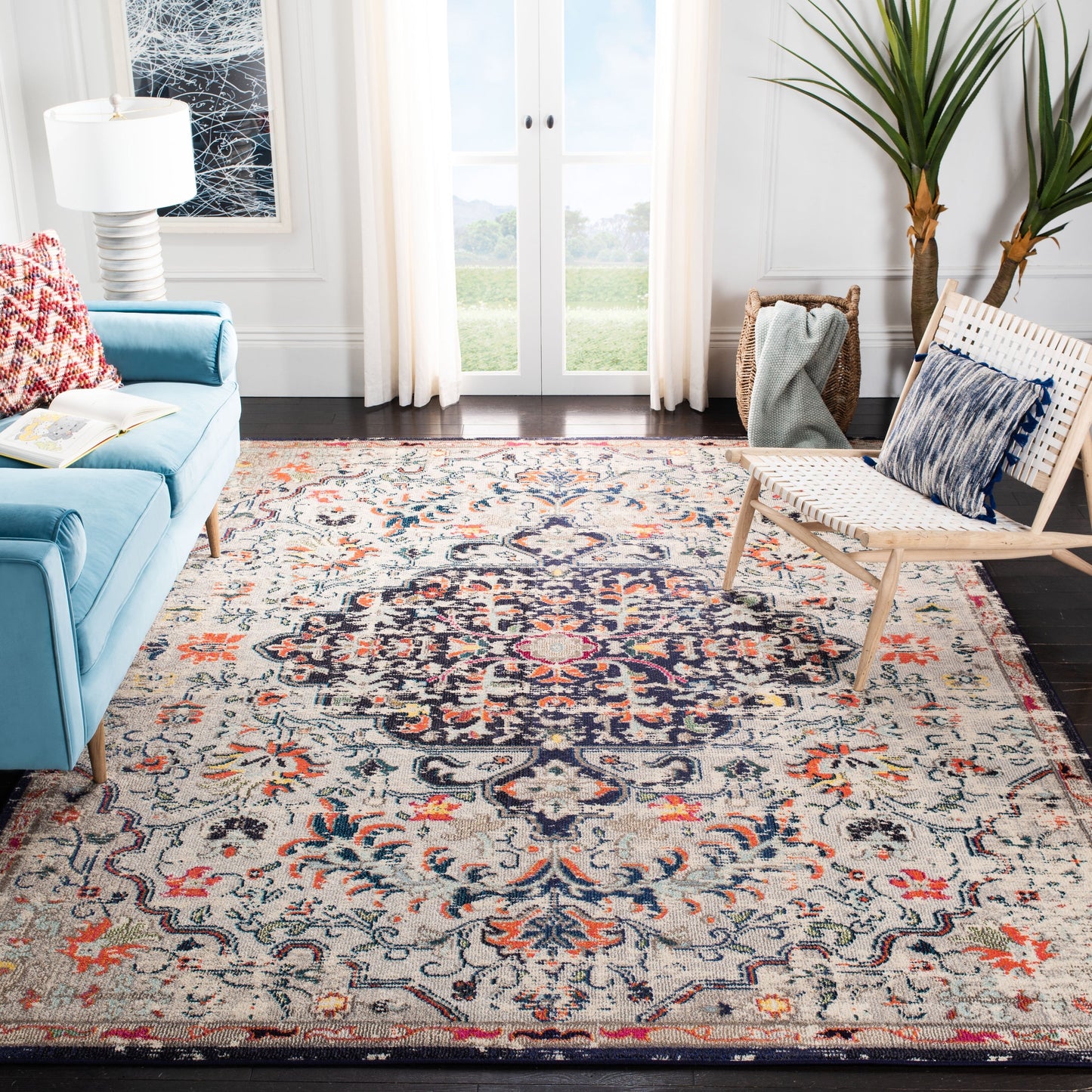 SAFAVIEH Madison Libusa Boho Medallion Distressed Rug