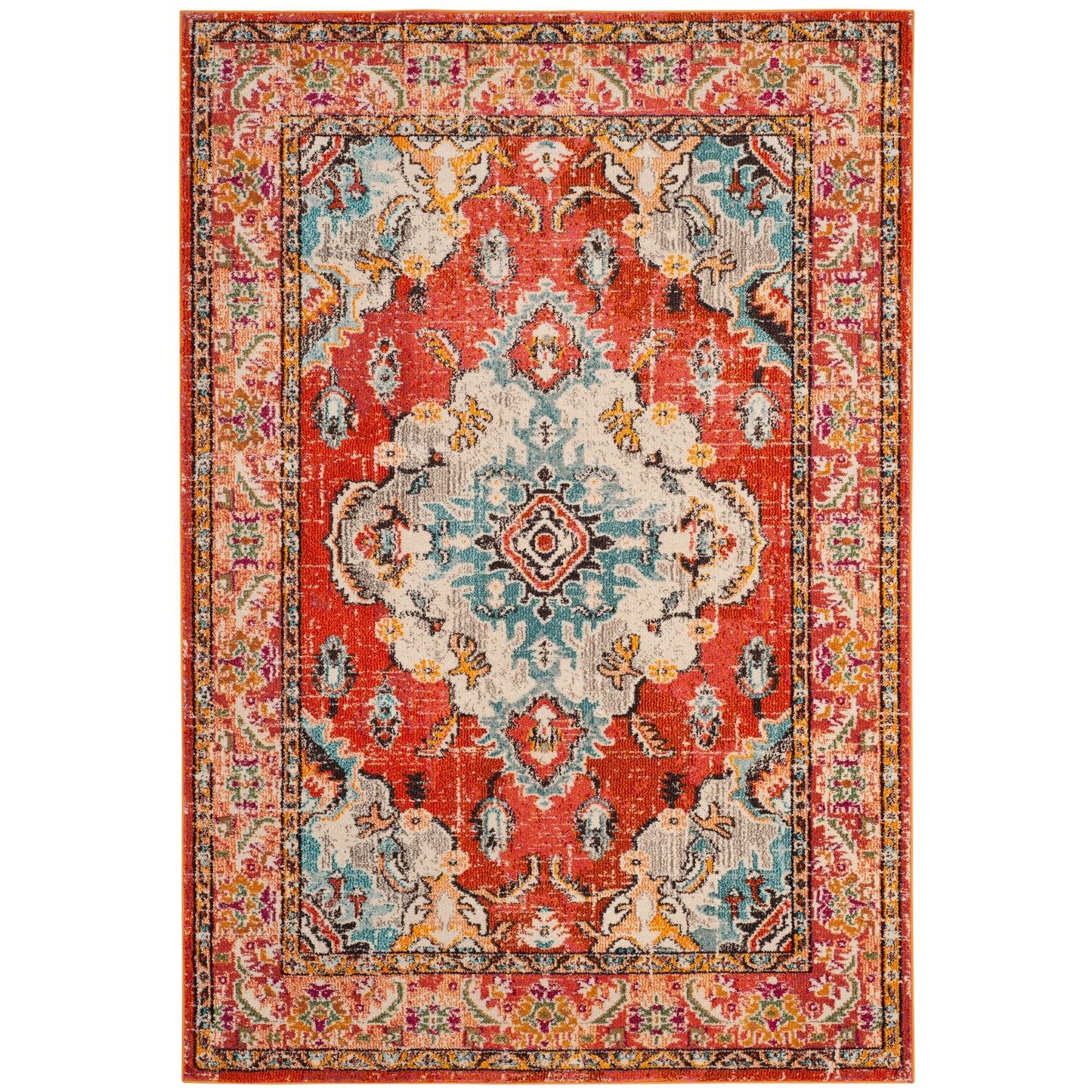 SAFAVIEH Monaco Oceane Boho Medallion Distressed Area Rug
