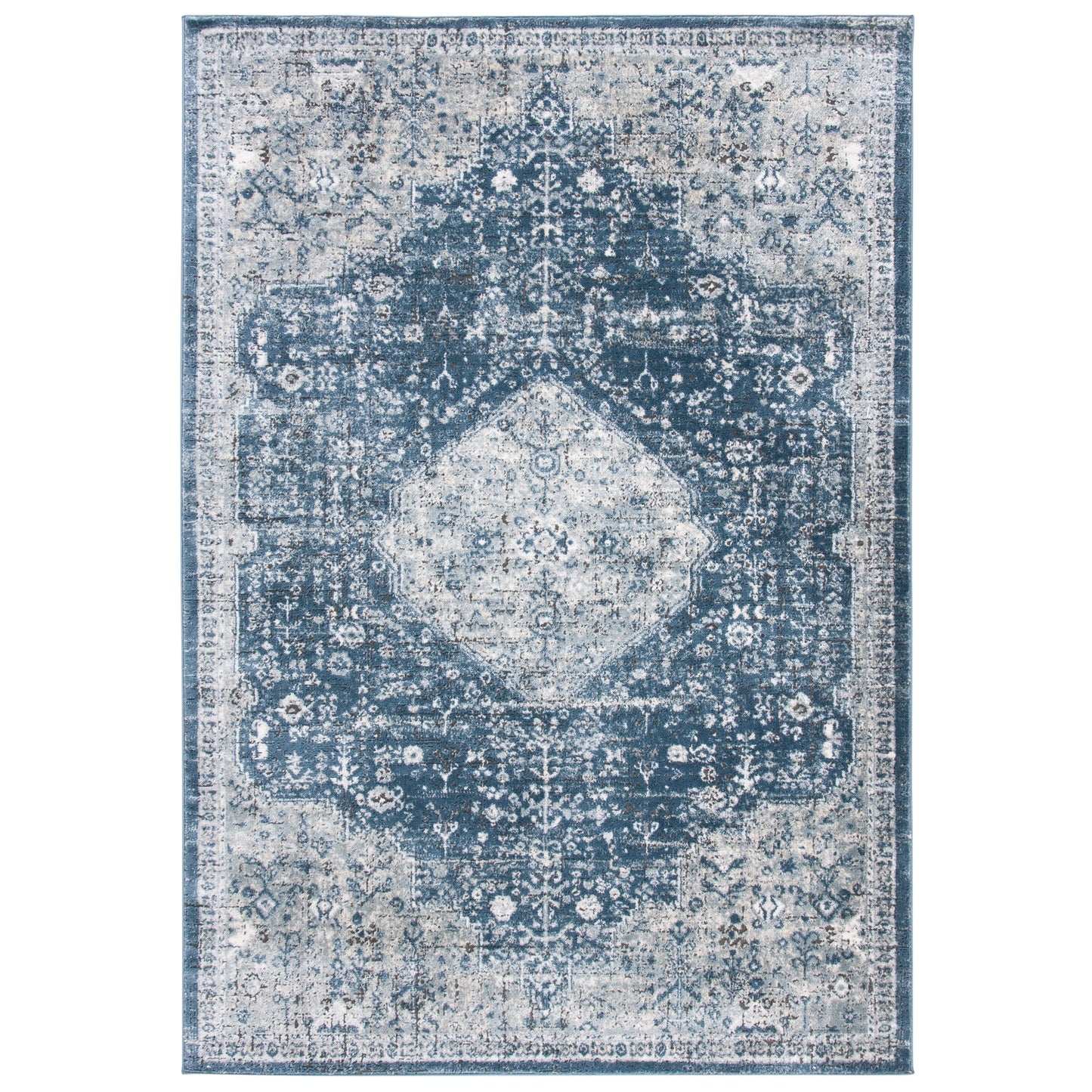SAFAVIEH Oregon Hildegarde Traditional Oriental Navy/Ivory Rug