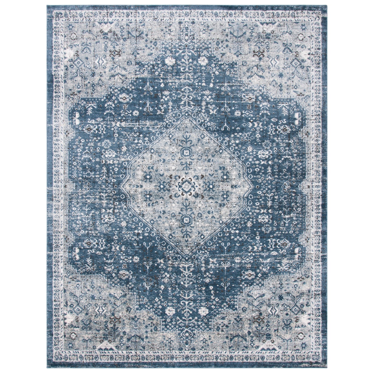 SAFAVIEH Oregon Hildegarde Traditional Oriental Navy/Ivory Rug