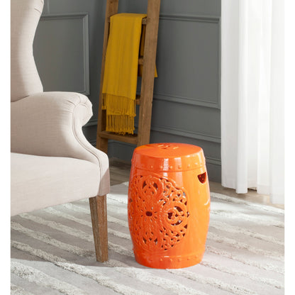 SAFAVIEH Sharareh Antique White Ceramic Decorative Garden Stool