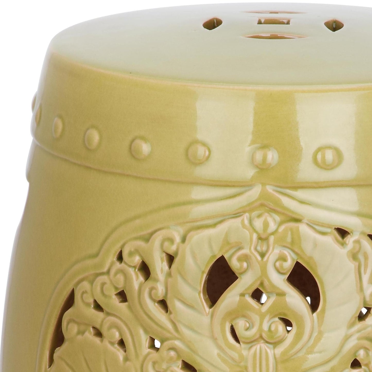 SAFAVIEH Sharareh Antique White Ceramic Decorative Garden Stool