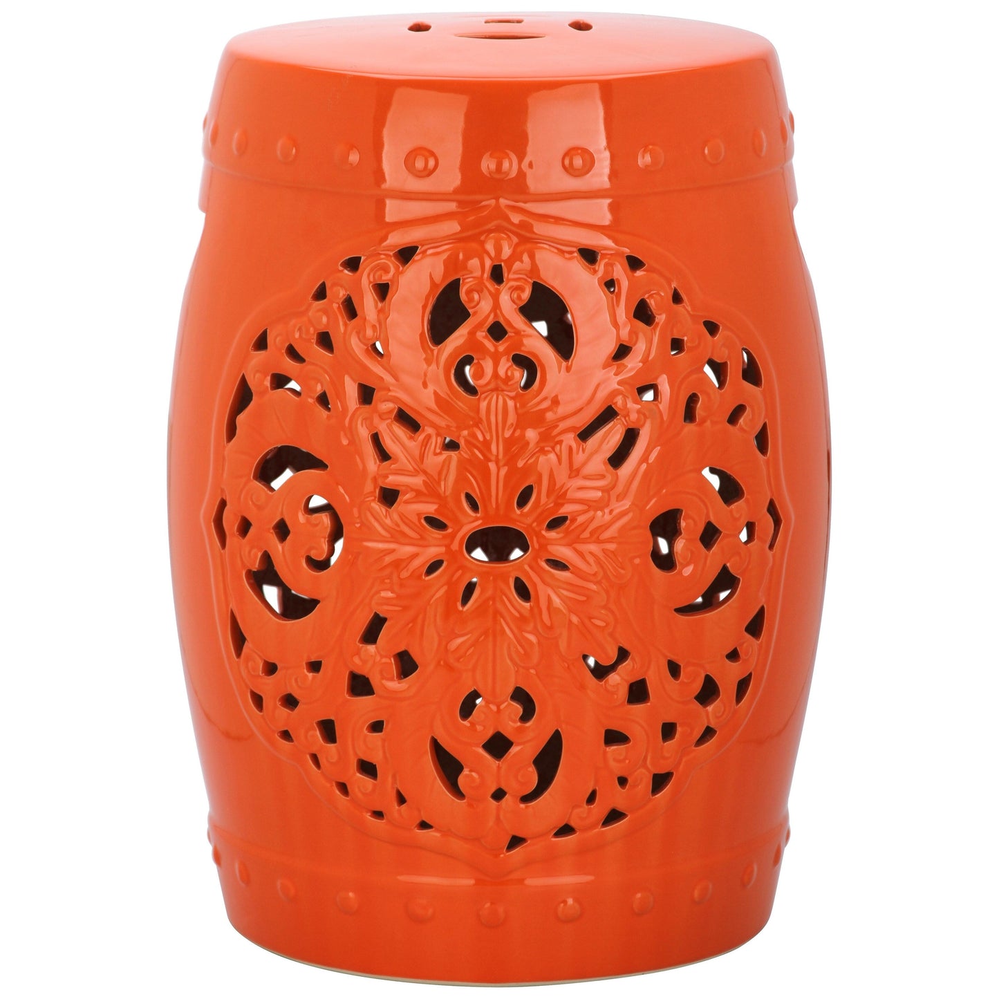 SAFAVIEH Sharareh Antique White Ceramic Decorative Garden Stool