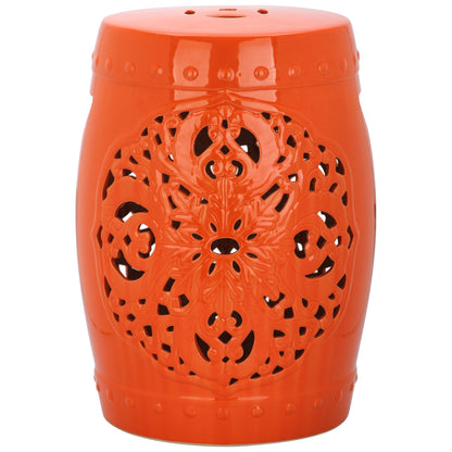SAFAVIEH Sharareh Antique White Ceramic Decorative Garden Stool