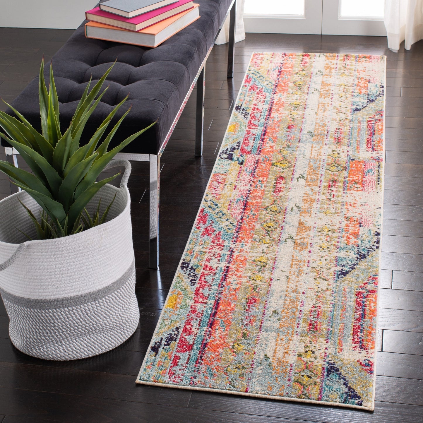 SAFAVIEH, Madison Sonya Abstract Boho Distressed Rug