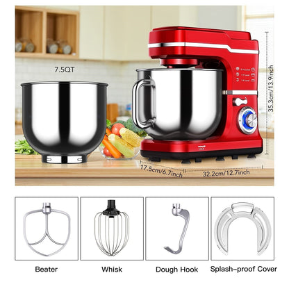 Stand Mixer - 7.5QT Capacity, 10-Speed Settings, 660W Motor
