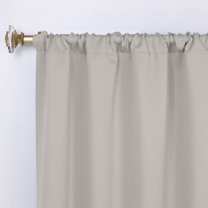 Superior Modern Solid Washable Room Darkening Blackout Curtains, Set of 2 Panels
