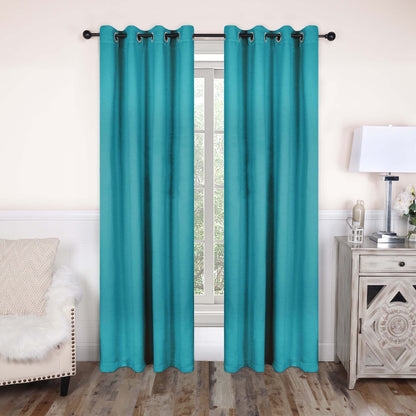 Superior Modern Solid Washable Room Darkening Blackout Curtains, Set of 2 Panels