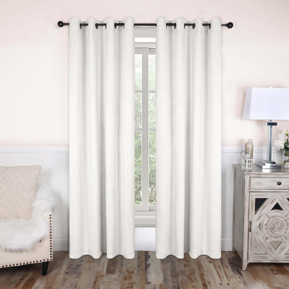 Superior Modern Solid Washable Room Darkening Blackout Curtains, Set of 2 Panels