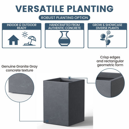 Tall Concrete Rectangle Plant Boxes / Large Indoor and Outdoor Flower Planters