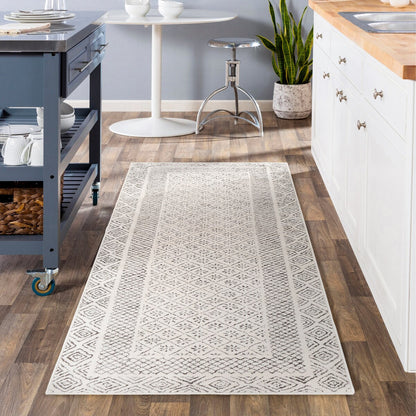 Livabliss Tiffany Grey Bohemian Border Area Rug