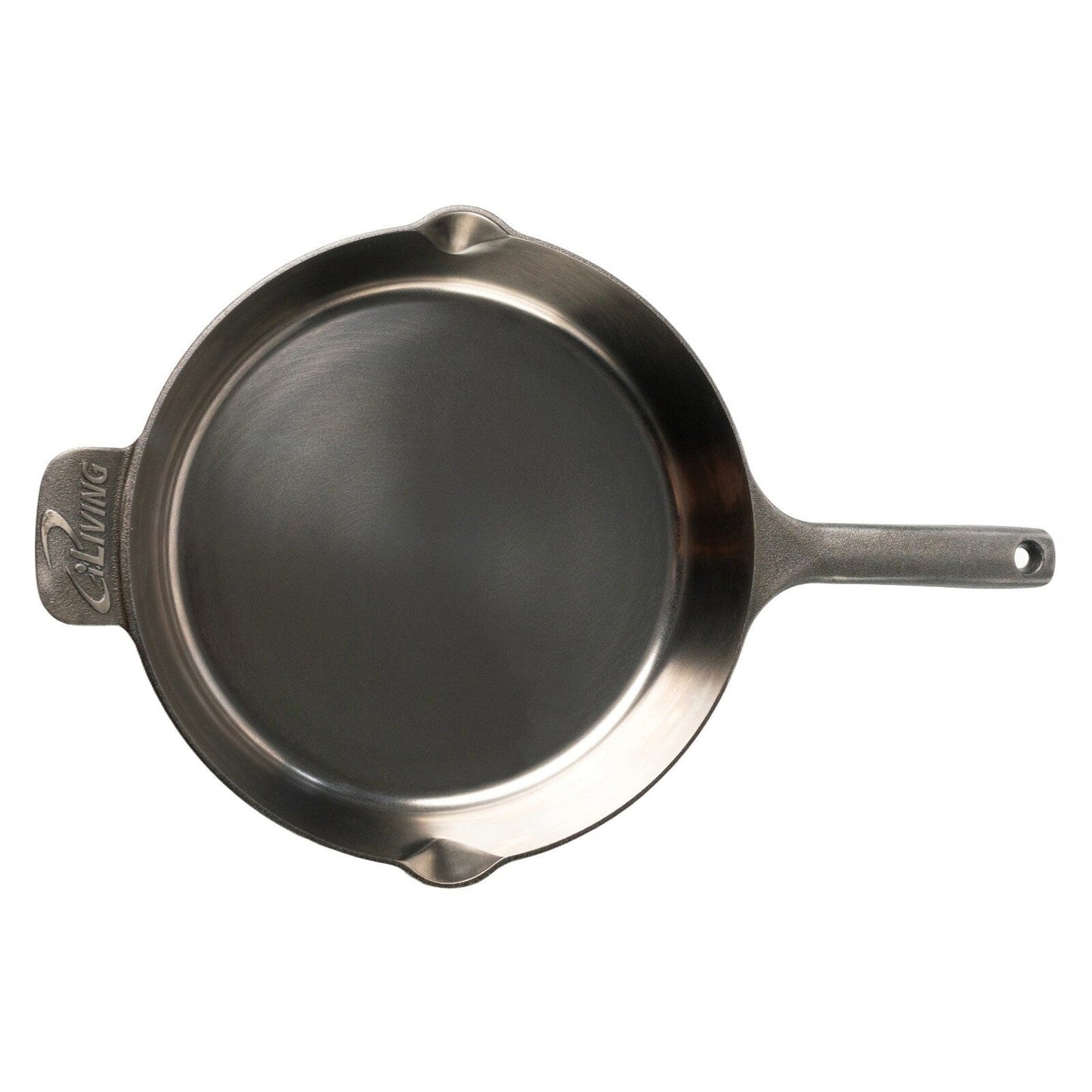 iLiving Seasoned Modern Heirloom Mirror Polished Cast Iron Skillet Pan 12 (2.7/3.7L)