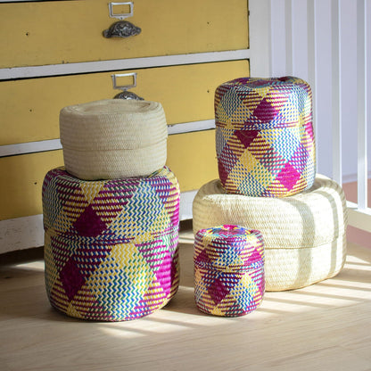 Petit panier à couvercle naturel