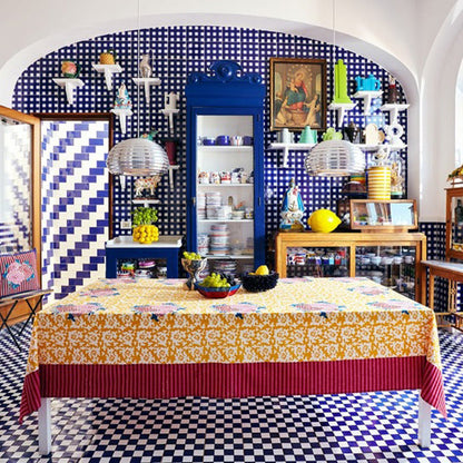 Nappe en coton doré Arabesque