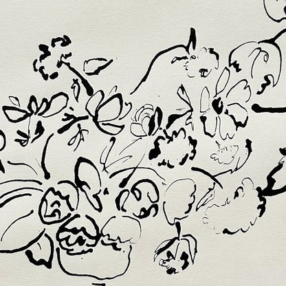 Composition florale à l'encre de Chine par Aislinn Forbes