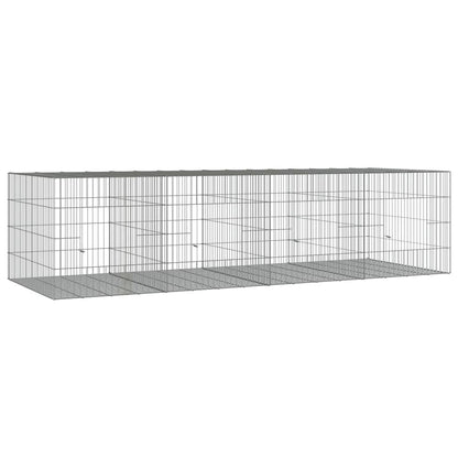 vidaXL 3-Panel Rabbit Cage Animal Hutch Playpen Enclosure Galvanized Iron