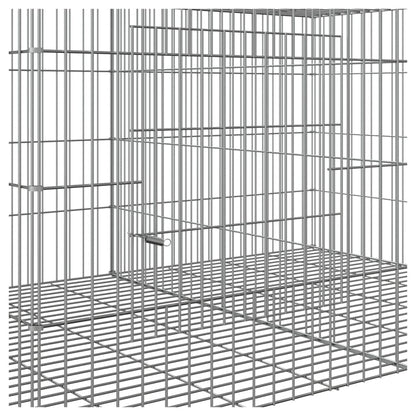 vidaXL 3-Panel Rabbit Cage Animal Hutch Playpen Enclosure Galvanized Iron
